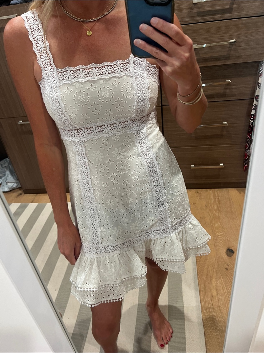 Charo Ruiz White Eyelet Lace Sundress
